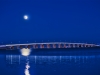 Moon over Rt. 72 Causeway  connecting the mainland with Long Beach Island, NJ