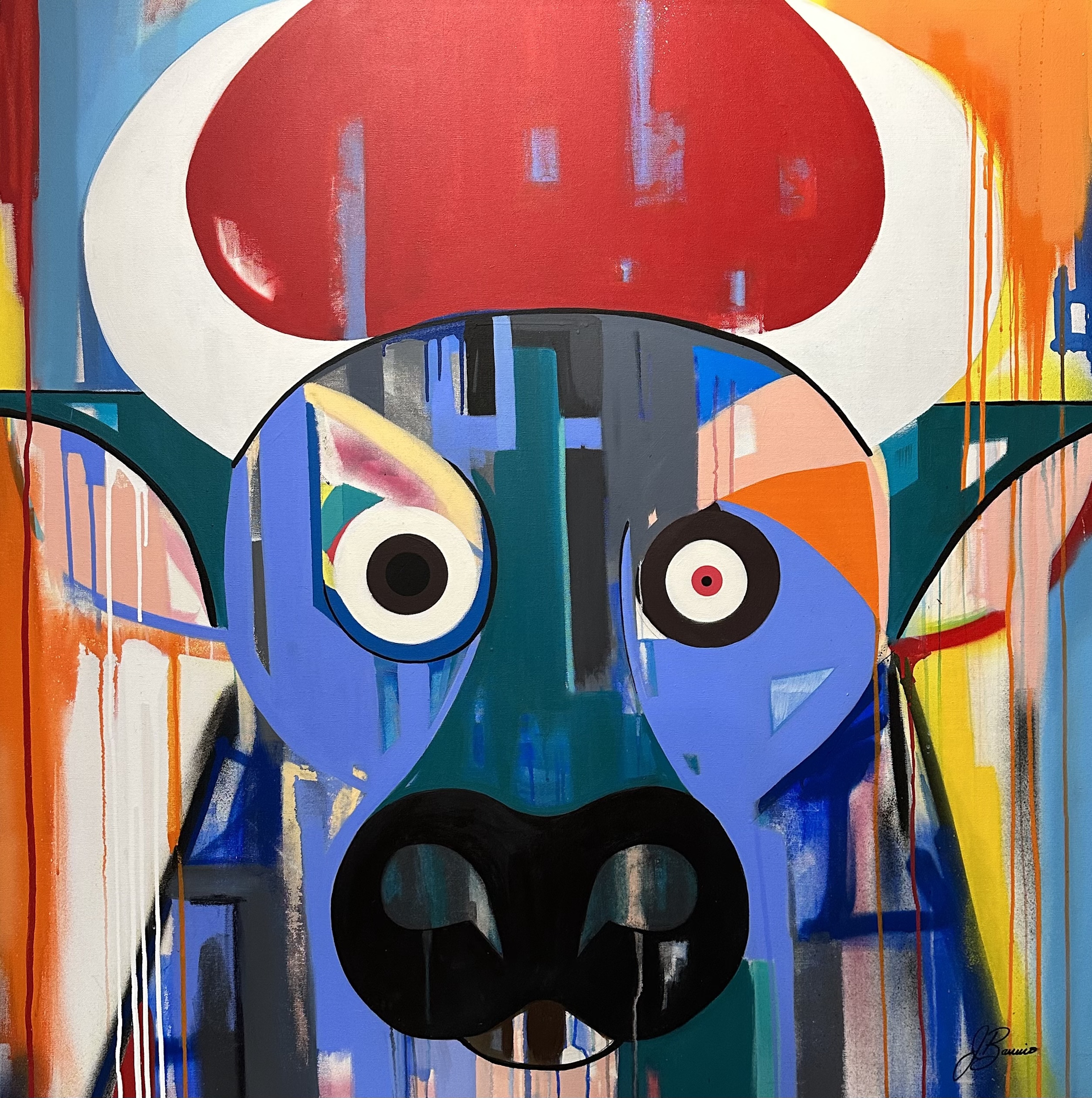 3.-Josephine-Barreiro_Noble-Pause-_-acrylic-spray-paint-oil-stick-on-canvas_48-x-48-in.